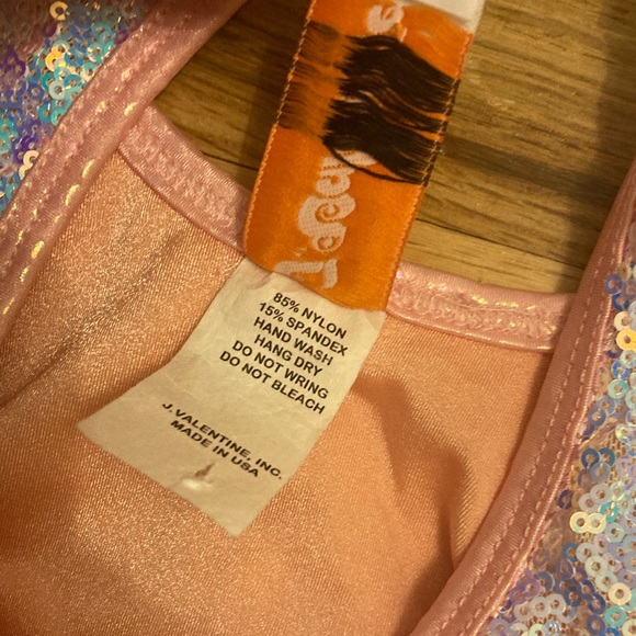 Sequin Lace Women's Bodysuit - Pink and Purple - Picture 6 of 7